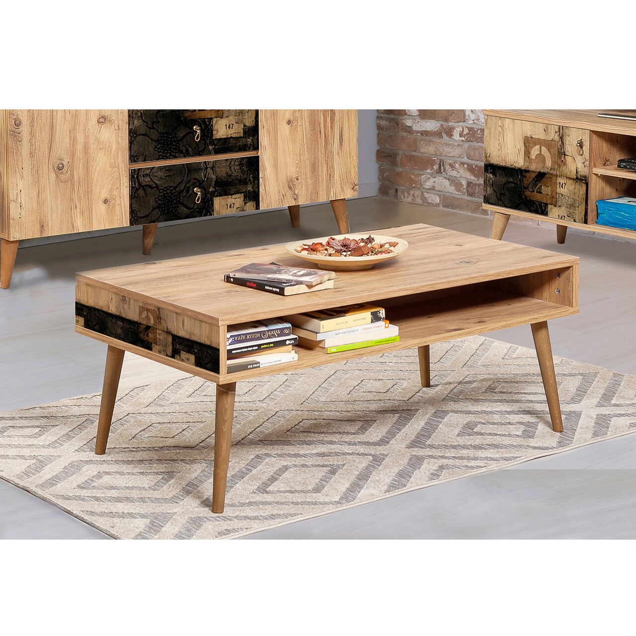 Masuta de cafea, Hanah Home, Viva, 110x45x60 cm, Maro - imagine 5